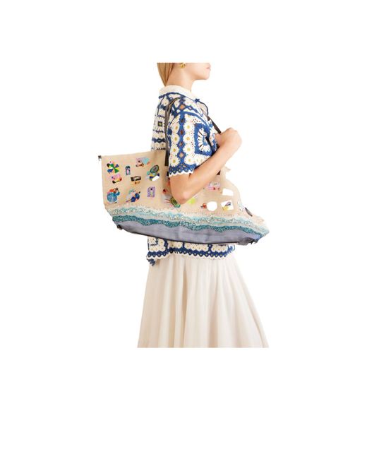 Staud Natural Beach Pattern Handbag