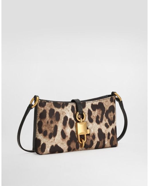 Dolce & Gabbana Multicolor Leopard-Printed Lock Shoulder Bag