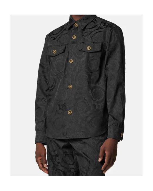 Versace Black Barocco Pattern Jacquard Jacket for men