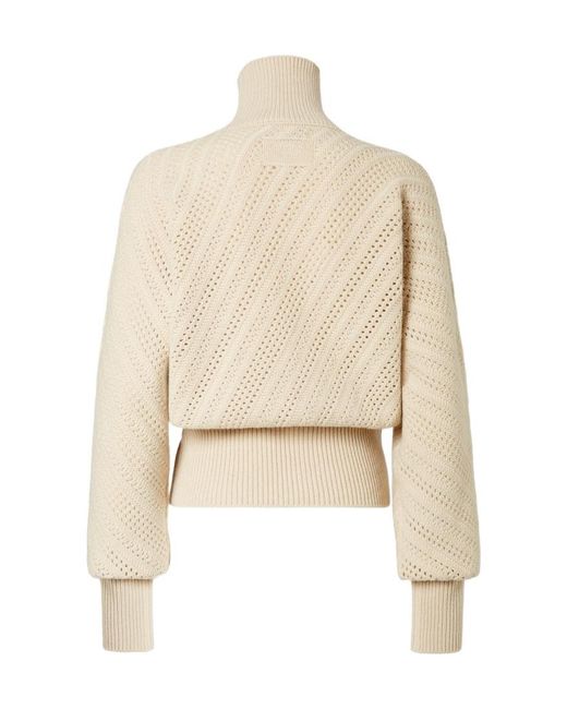 Fendi Natural Open Polka Dot Honeycomb-Effect Jumper