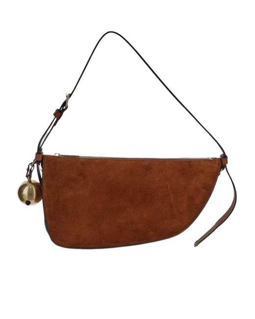 Burberry Brown Bell-Detailed Zipped Shoulder Bag