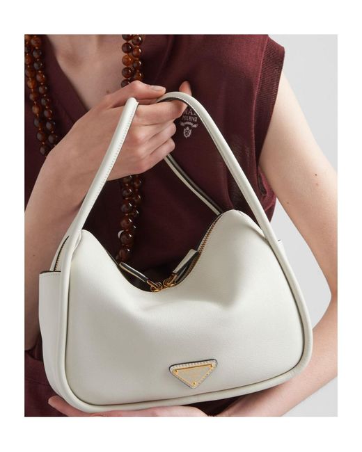 Prada Gray Darling Leather Handbag