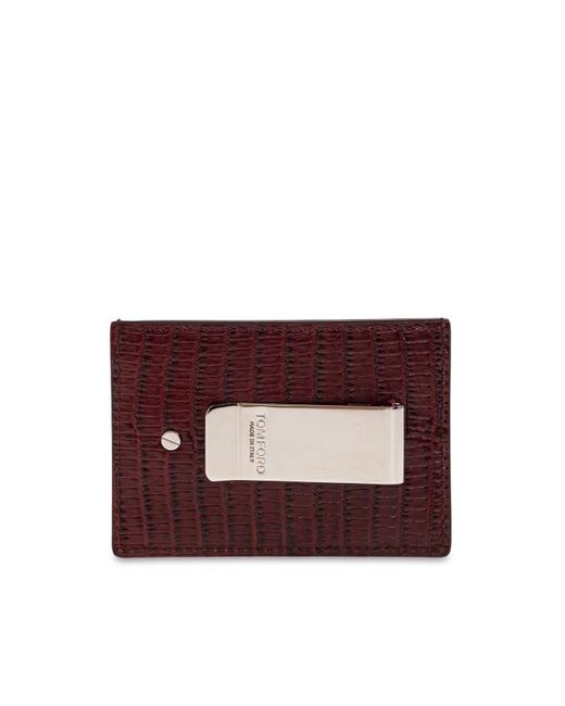 Tom Ford Purple Embossed Card Case for men
