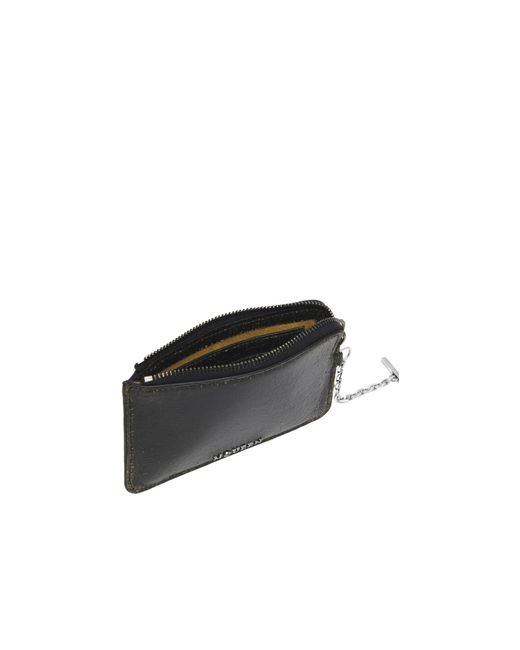 McQueen Black Logo Printed Zipped Wallet for men