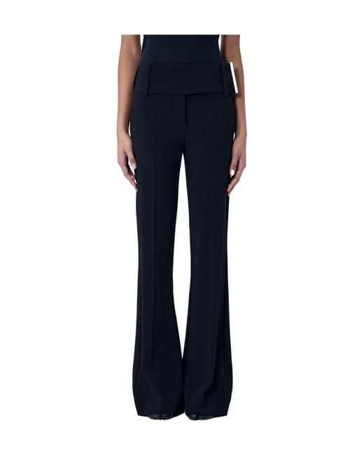Max Mara Blue Sportmax High-Waist Flared Pants