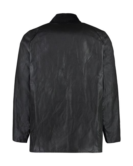 Barbour Black Bedale Waxed Long Sleeved Jacket for men