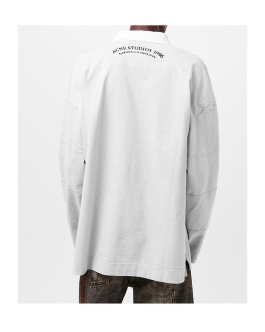 Acne Gray Long-Sleeve Polo Shirt for men