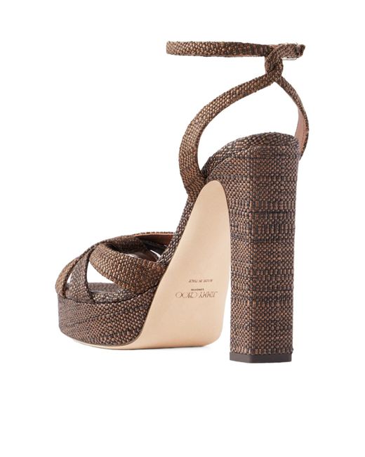 Jimmy Choo Brown Thin Strap High Heel Sandals