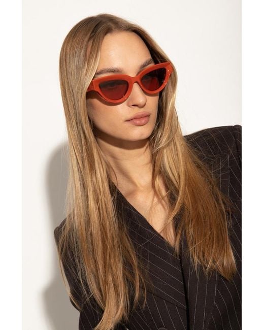 Bottega Veneta Pink Sharp Cat Eye Sunglasses