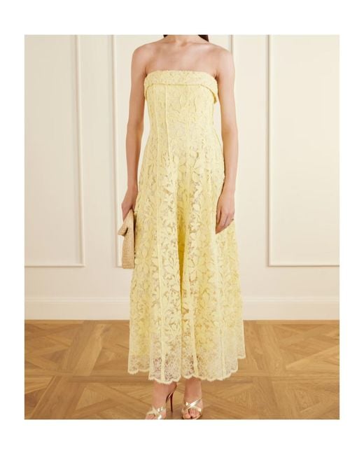 Jonathan Simkhai Yellow Imogen Cotton-Lace Midi Dress