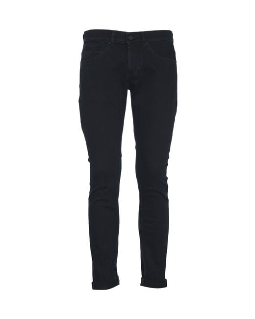 Dondup Black Belt-Loop Jeans for men