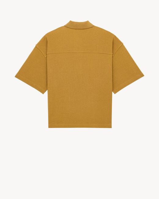 Saint Laurent Yellow Cassandre Oversized Polo Shirt