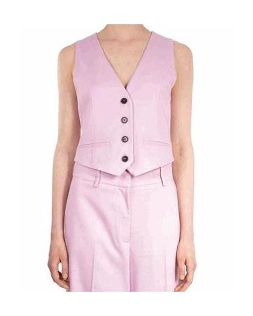 MSGM Pink V-Neck Sleeveless Gilet