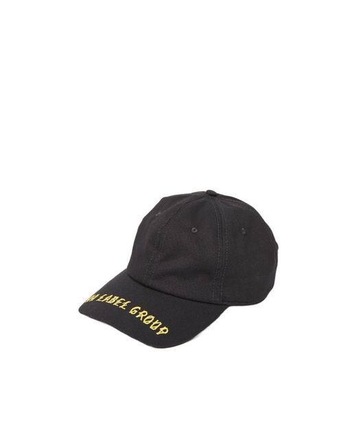 44 Label Group Black Logo Embroidered Eyelet Cap for men