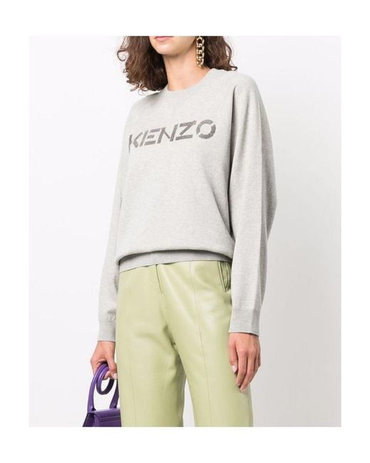 KENZO Gray Logo-Print Sweatshirt