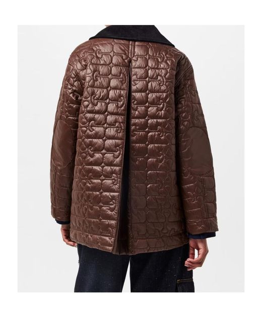 Ganni Brown Quilted Design Jacket