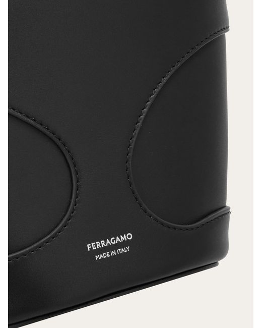 Ferragamo Black Ferragamo Cut Out Detailed Bucket Bag