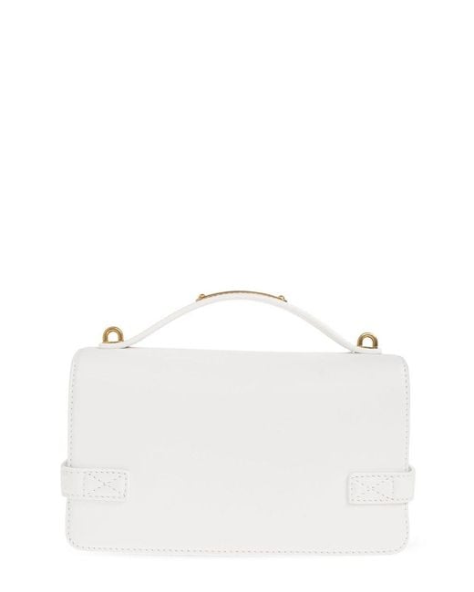 Balmain White B Buzz 24 Handbag