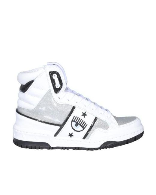 Chiara Ferragni White Cf-1 High-Top Sneakers
