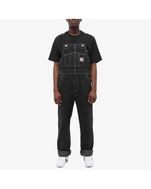 Carhartt Black Logo-Patch Straight-Leg Dungarees for men