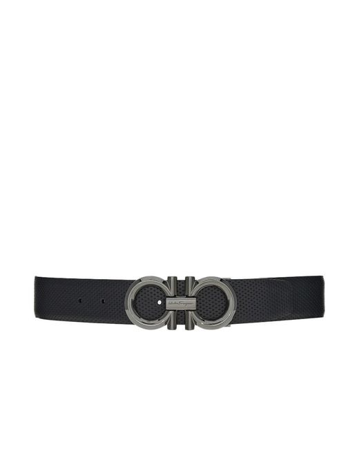 Ferragamo White Double-Sided Adjustable Gancini Belt for men