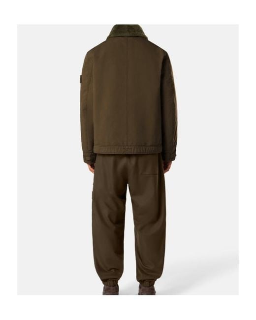 Stone Island Brown Padded Coach Jacket With Detachable Collar And Anti-Drop for men