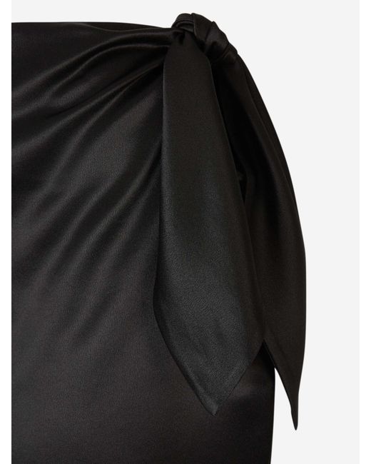 Saint Laurent Black Silk Satin Mini Skirt