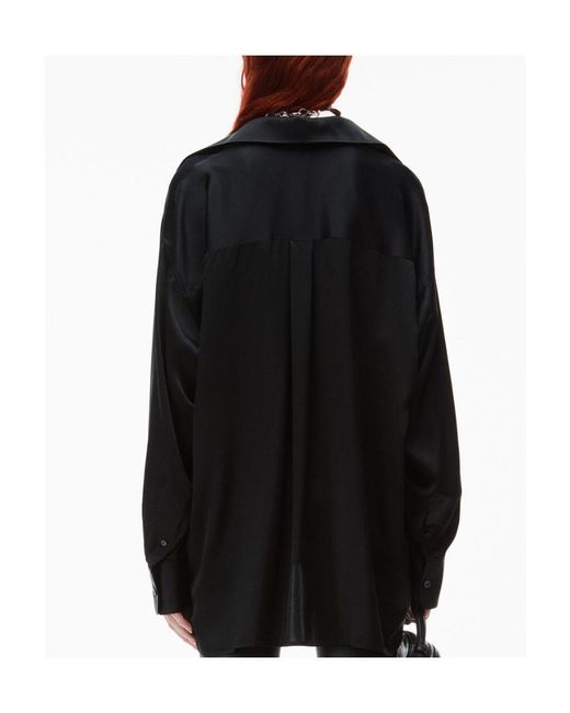 Alexander Wang Black T By Layered Satin Shirt