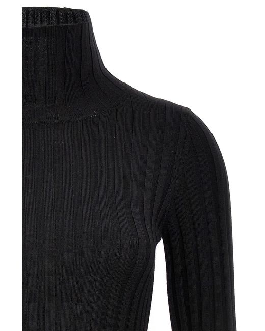 Etro Black Polo Neck Ribbed Jumper