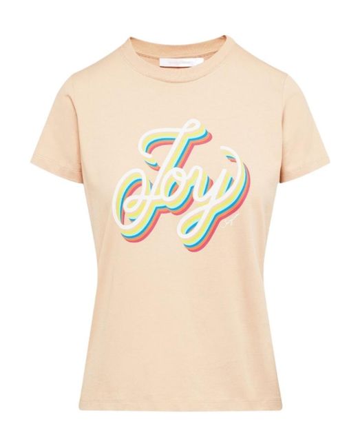 See By Chloé Natural See By Chloé Graphic Printed Crewneck T-Shirt