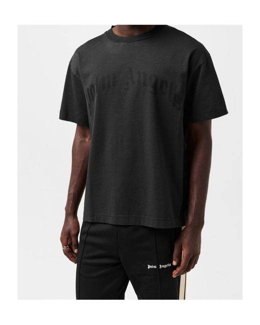 Palm Angels Black Logo Crew Neck T-Shirt for men