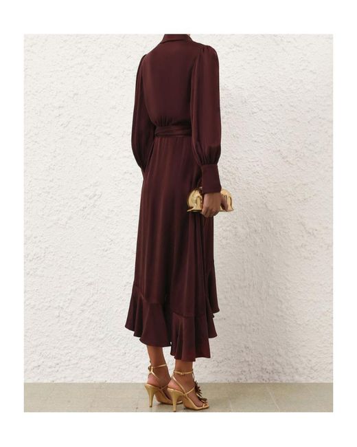 Zimmermann Red Wrap Midi Dress