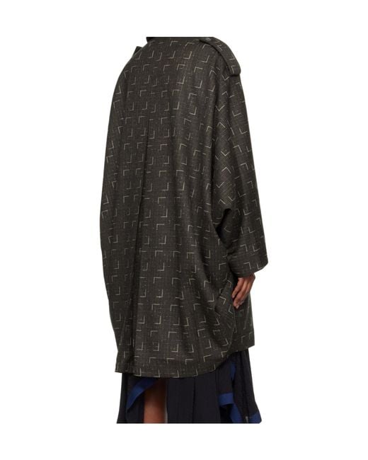 Kiko Kostadinov Gray Long-Sleeved Coat