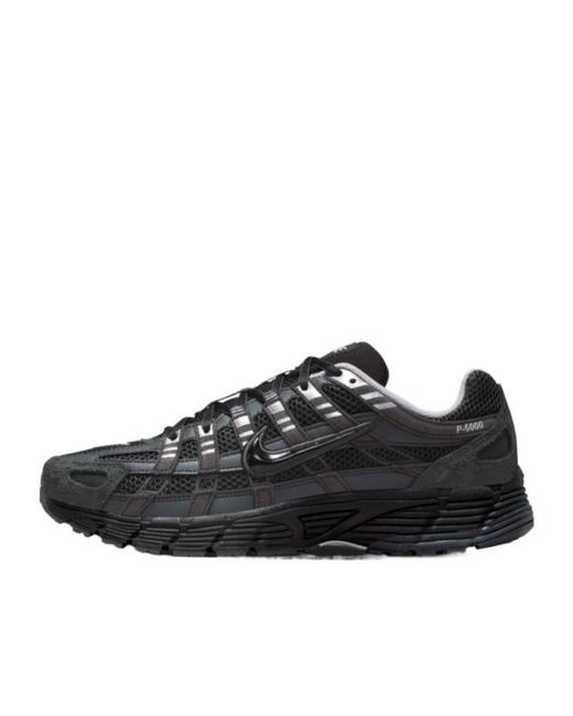 Nike Black P-6000 Suede Running Shoes for men