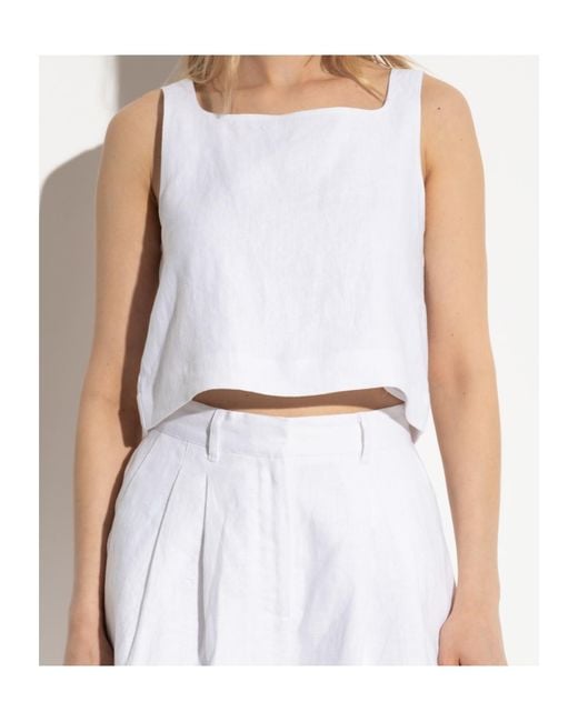 Posse White Linen Top