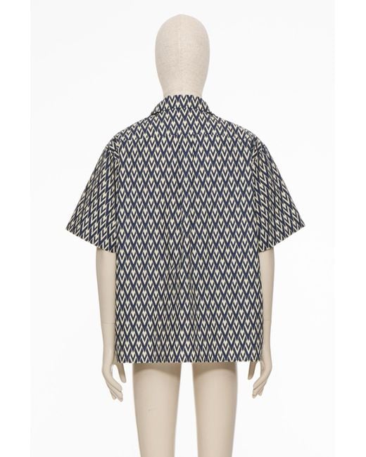 Valentino Gray Short-Sleeved Button-Up Shirt for men