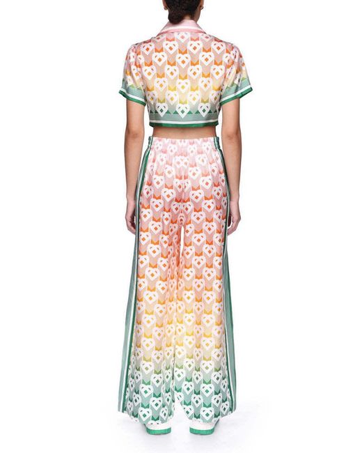 Casablanca Multicolor Gradient Heart Monogram Wide Leg Trousers