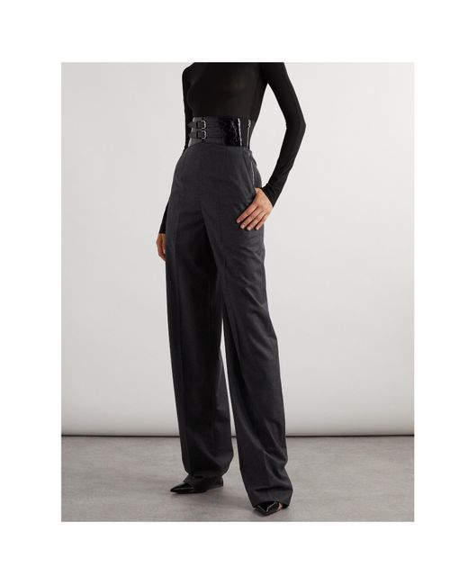 Alaïa Blue Buckle-Detail Trousers