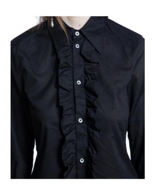 Ann Demeulemeester Blue Erma Ruffled Shirt