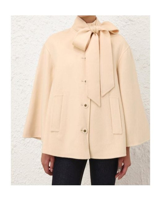 Zimmermann Natural Valiant Pussybow Coat
