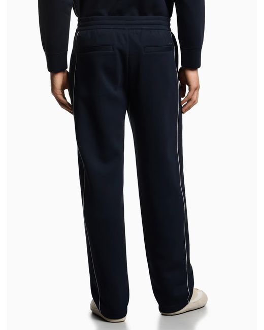 Emporio Armani Blue Side-Stripe Track Pants for men