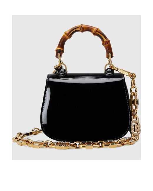 Gucci Black Gg Bamboo 1947 Tote Bag