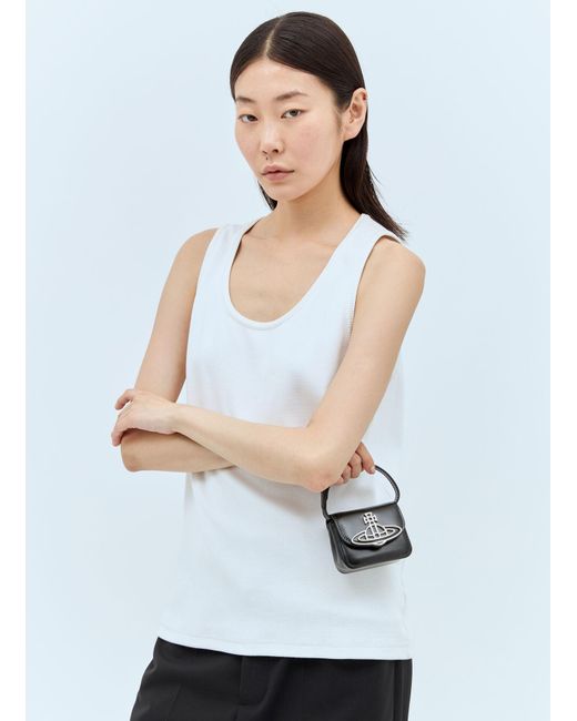 Vivienne Westwood White Linda Foldover Top Tote Bag