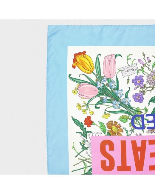 Gucci White Fresh And Minimalist Silk Scarf