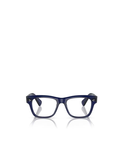 Oliver Peoples Blue Geometrically Framed Flat Mirror for men