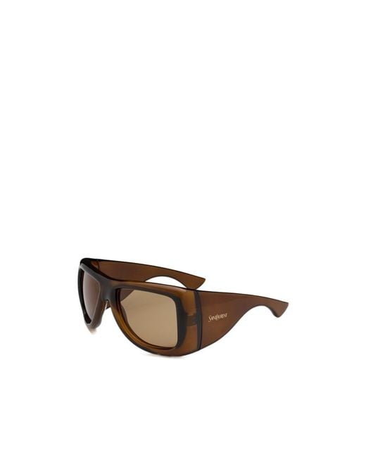 Saint Laurent Brown Eyewear Oversized Frame Sunglasses for men