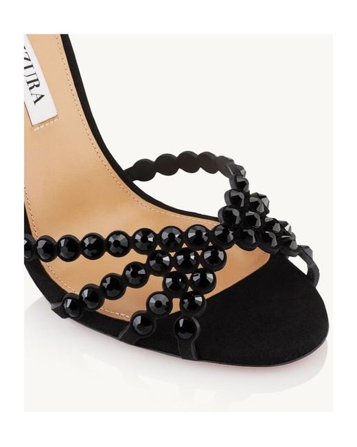 Aquazzura Black Open-Toed High-Heeled Sandals