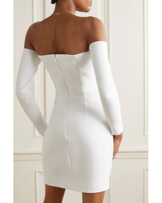 Emilia Wickstead White Elegant Off-The-Shoulder Dress
