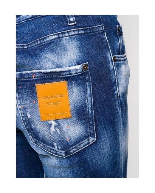 DSquared² Blue Distressed Cropped Jeans