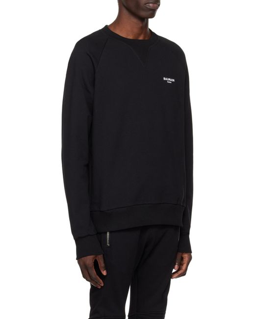 Balmain Black Logo-Print Sweatshirt for men